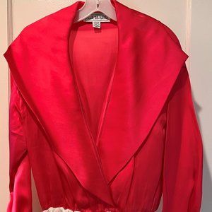 Beautiful, pink silk dressy top /body suit - size 14 by A.J. Bari